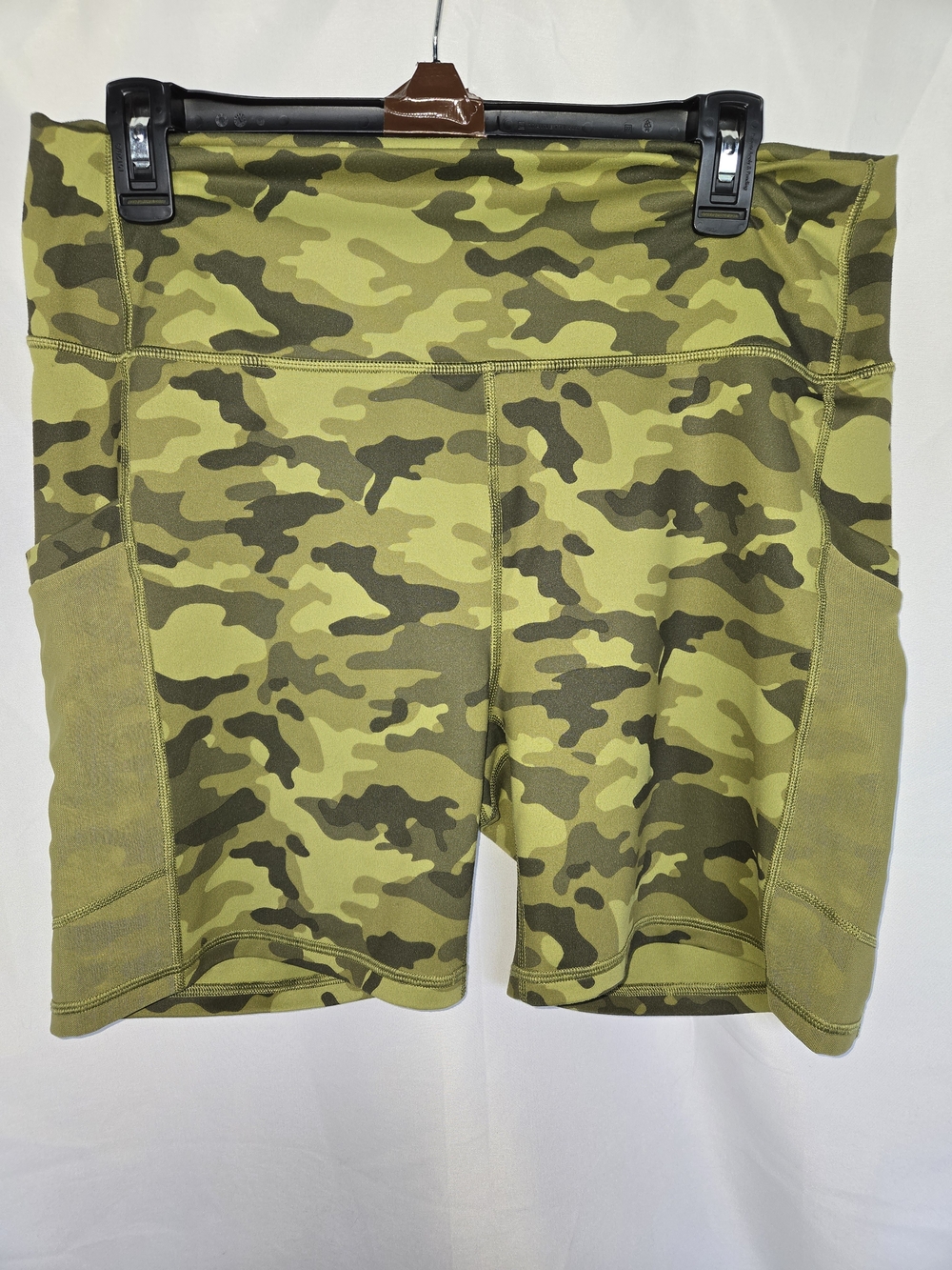 Fabletics Olive Green Camo High-Rise Workout Shorts
